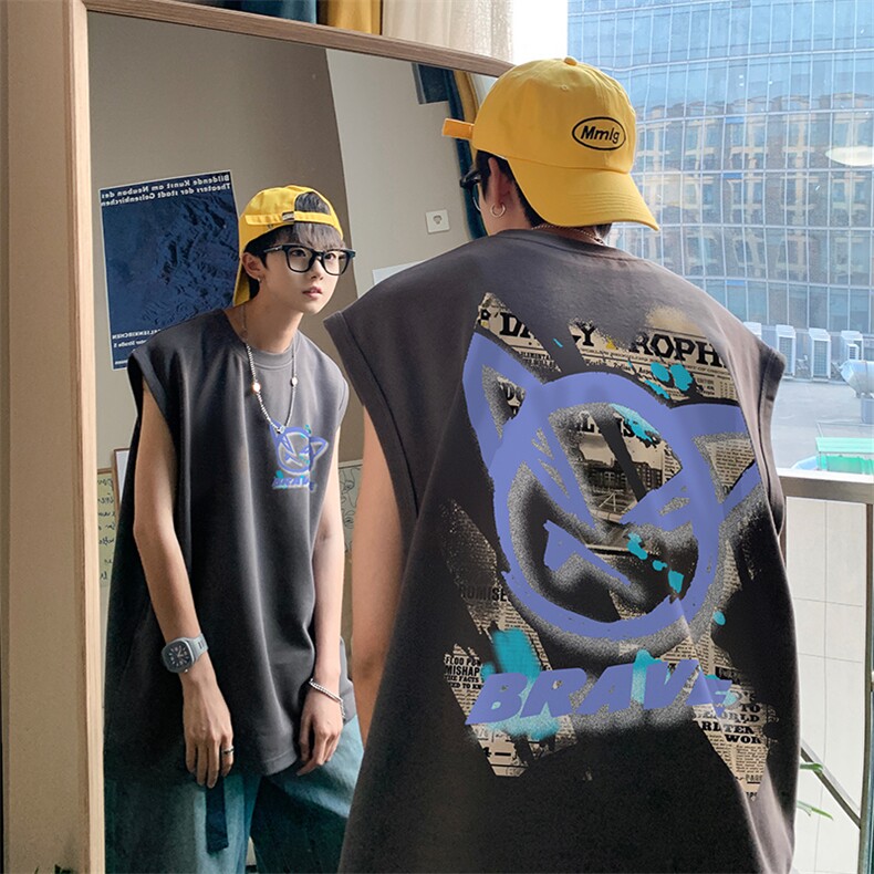 美式小恶魔印花无袖T恤情侣装夏季背心/马甲/坎肩B239-1283-P23，男装背心/马甲，星座514-2(原B239)