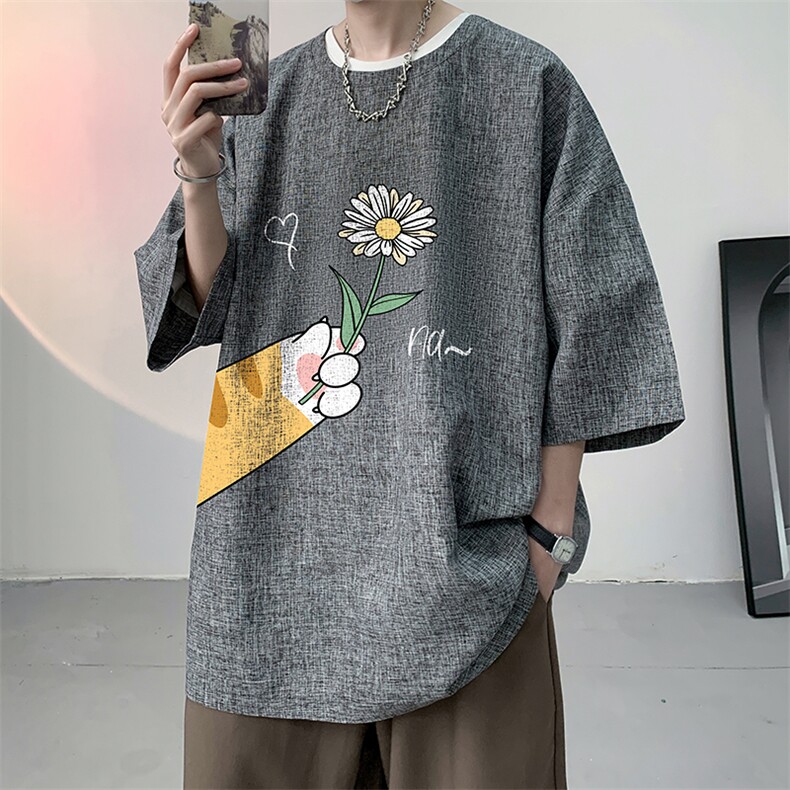 风复古亚麻短袖男棉麻t恤男半袖ZT71265-P35,男装T恤,电商A040