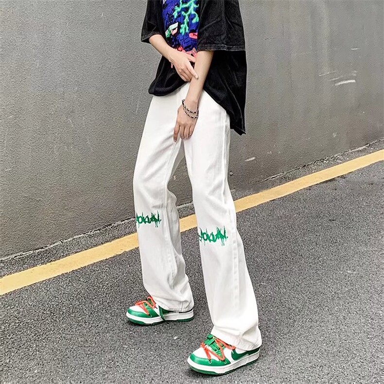 牛仔裤男夏季潮大码休闲裤子高街设计感裤子G118P40图片