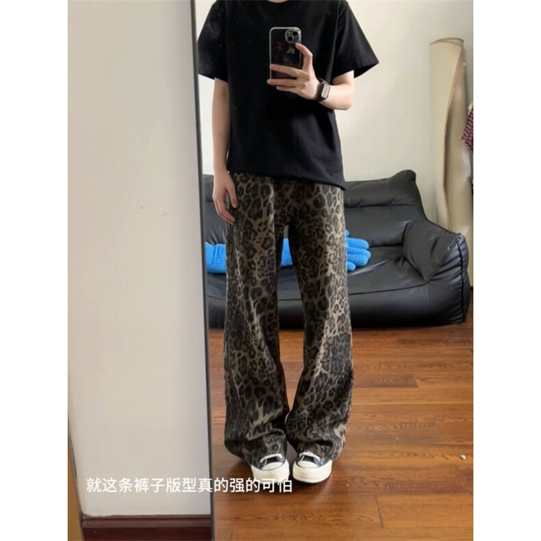 【有货】豹纹牛仔裤男夏季薄款欧美VIBE裤子美式高街KZA25CC-P55图片