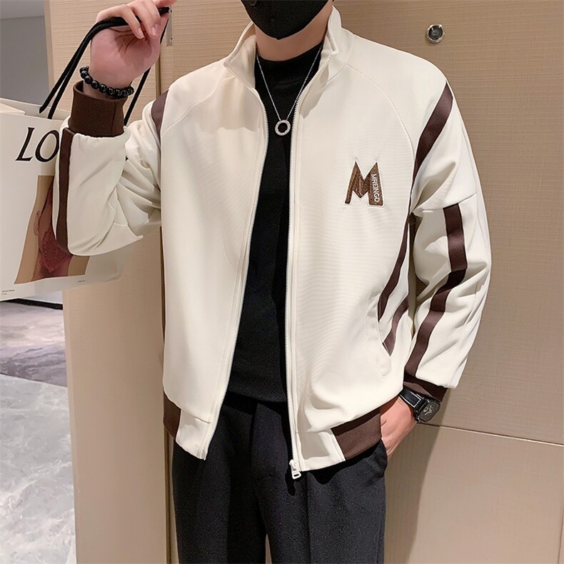 2024秋季新款夹克外套男潮牌立领休闲条纹帅气百搭上衣 JK01-P95图片