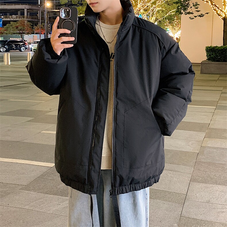 现货冬季美式休闲加厚雪山外套夹克立领纯色三防户外工装棉服,男装夹克,电商A443