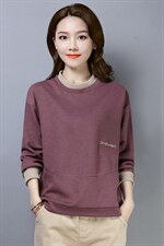 2021年春季新款潮韩版套头圆领卫衣女宽松百搭上衣服女士打底衫棉，女装卫衣/绒衫，简韵佳