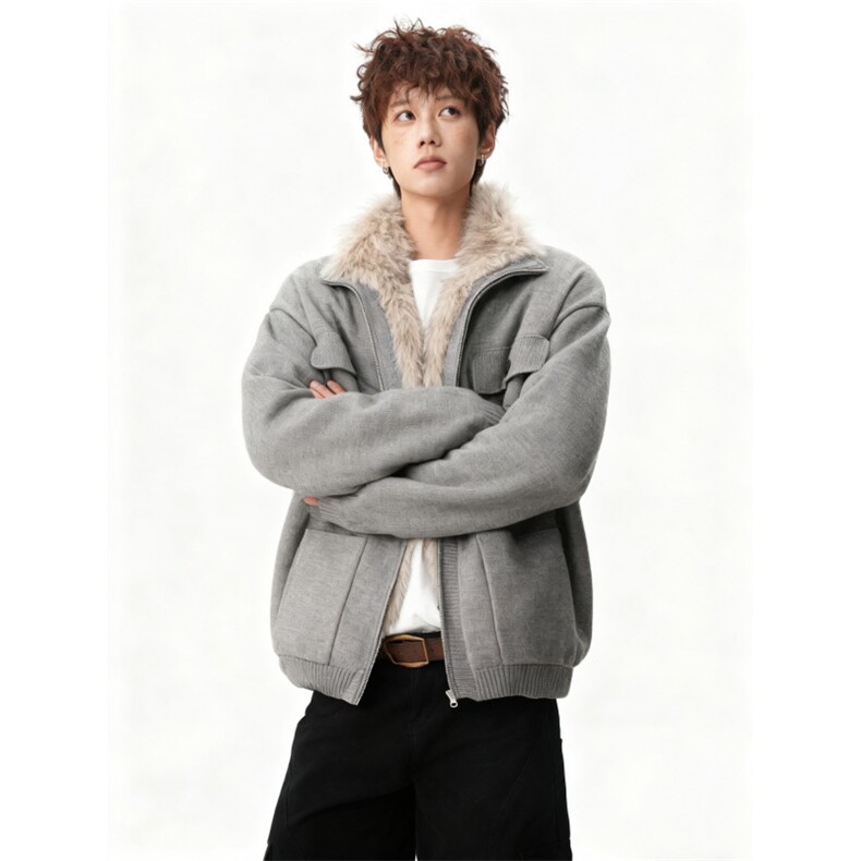 高品质现货】加厚针织衫外套座山雕棉衣保暖棉服w8809加毛-特P120,男装针织衫/毛衣,星座1212
