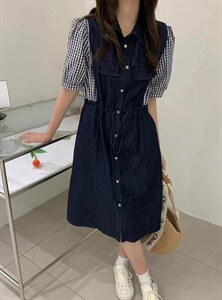 牛仔连衣裙，女装连衣裙，肆尔