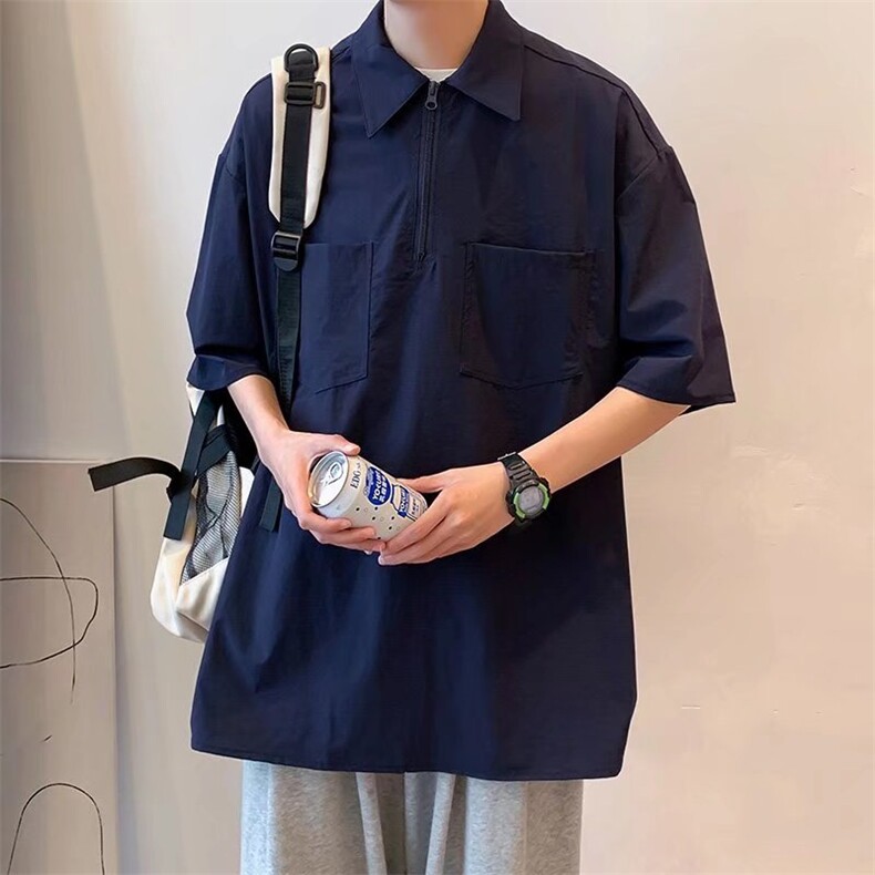 男春季polo拉链短袖T65P30图片