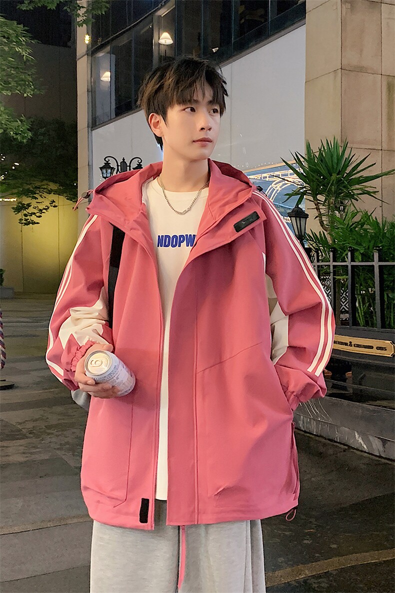 宽松夹克男撞色三防冲锋衣外套DSA157B-JK7832-P75,男装夹克,电商A157B