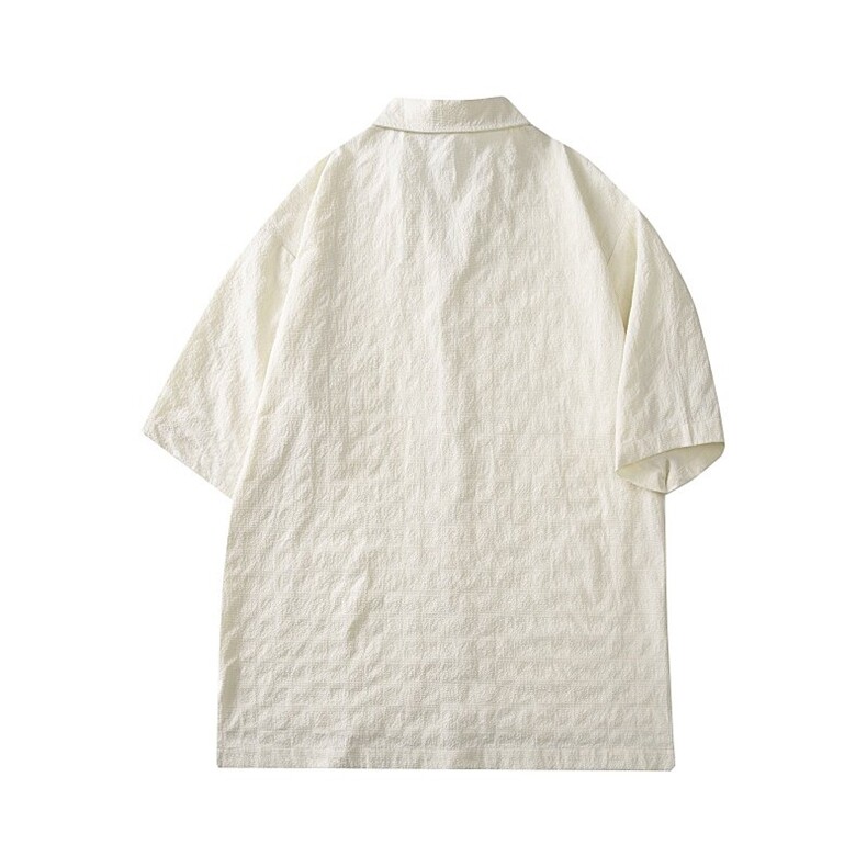 C5029/P40夏季新品西服领衬衫男个性肌理感格纹潮男宽松衬衣上衣,男装西服,电商A141
