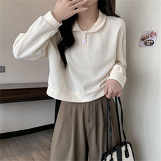 体绒320g加绒高腰短款卫衣女polo领秋冬装E675-P35，男装卫衣，星座911-2(原星座613-2）