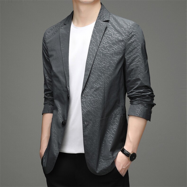 2023春秋季薄款商务休闲男士西服便西外套新款中年西装男装上衣,男装西服,电商B212（原钱塘6029）