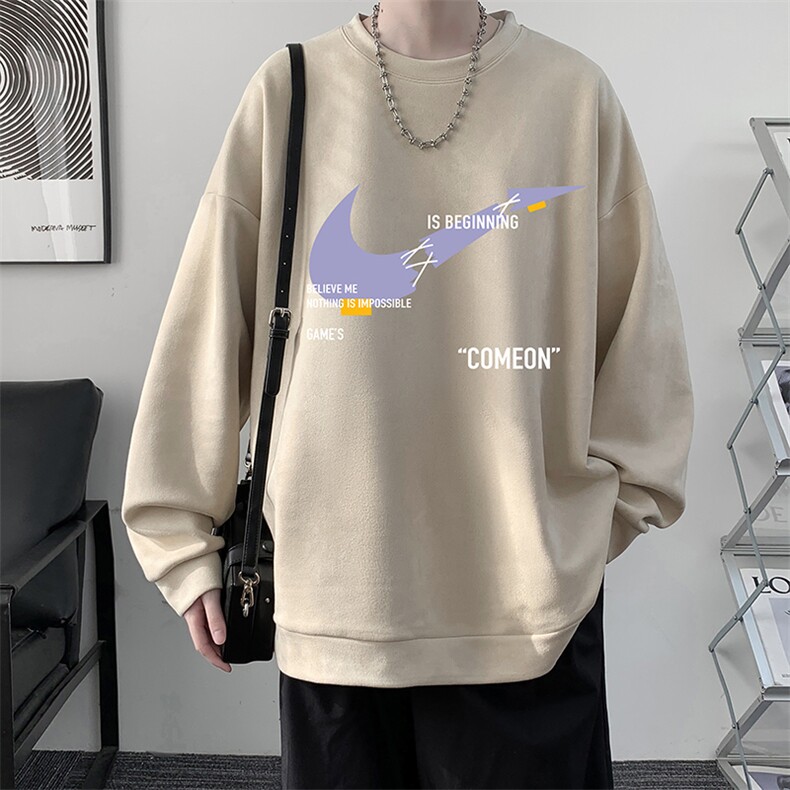 麂皮绒卫衣男大码重磅长袖t恤男JW81259-P35,男装卫衣,电商A040