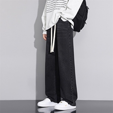 C009-P45春夏新款牛仔裤男士休闲宽松系绳长裤子【控79】M-5XL，男装牛仔裤，星座1204