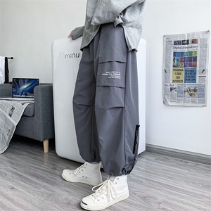 秋季降落伞宽松直筒高街潮牌工装休闲长裤K807p25图片