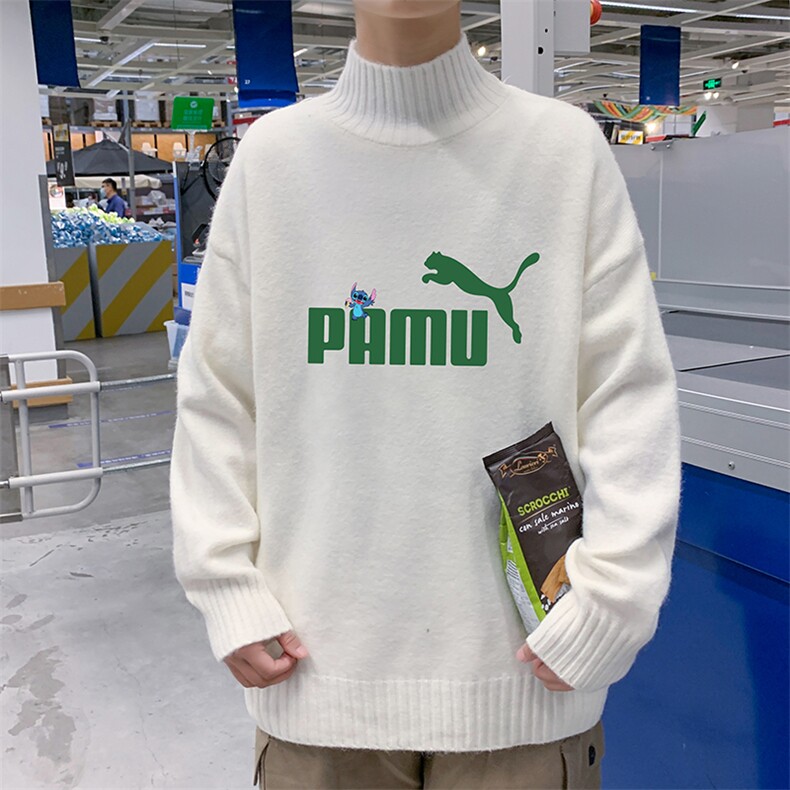 M18227-P45加绒款-P65半高领毛衣男士大码针织衫男毛线衣男,男装针织衫/毛衣,电商A040