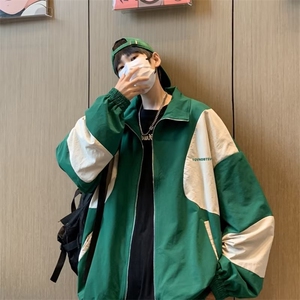 撞色立领棒球服男款春秋季港风宽松情侣外套潮牌J103-P58图片
