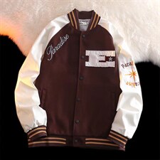 潮流夹克潮男春季毛呢拼皮夹克棒球服JK610P55，男装夹克，星座1116-2