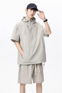 夏季新款卫衣男短袖高级感冰凉休闲短裤潮两件套 A436-2529-P60图片