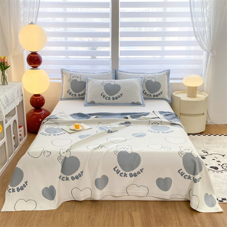 新款A类PE乙伦凉感亲肤毯夏被，被套/被芯，一起卖家纺