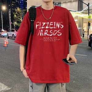 T853港风潮牌高街美式短袖T恤男夏季新款宽松重磅纯棉体恤图片