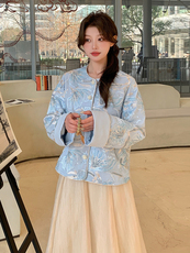 璀璨刺绣短外套女重工钉珠上衣2025春季新款轻奢风拼接别致夹克衫，女装短外套，浙宝208A