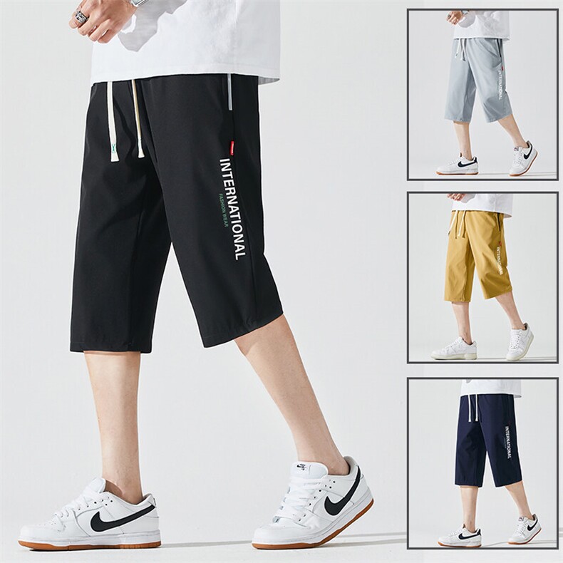 2025夏季新款男士七分裤时尚休闲马裤潮流男裤子KZ1091-P28，男装休闲裤，星座217-4