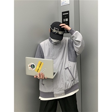美式潮流休闲简约冲锋衣复古情侣拼接撞色棒球服外套W7595-P64，男装夹克，星座512-3