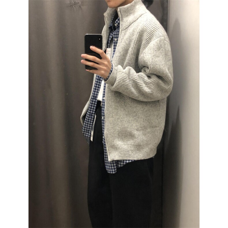 【有货】cleanfit灰色拉链开衫毛衣外套男款针织衫M5653LL-特P55,男装针织衫/毛衣,星座1007（原301D）