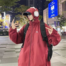 日系户外情侣冲锋衣外套男女秋季新款连帽防水登山服夹克JW147，男装夹克，星座1116A-1（原606A）