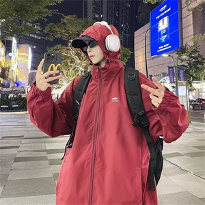 日系户外情侣冲锋衣外套男女秋季新款连帽防水登山服夹克 JW147图片