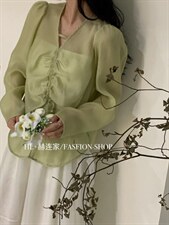 2022春夏新款防晒抽皱小衫，其它，HL+