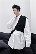 【2025秋装】秋季机能风工装口袋马甲【单件马甲】H1083P45，男装工装外套，星座1114（原A254）