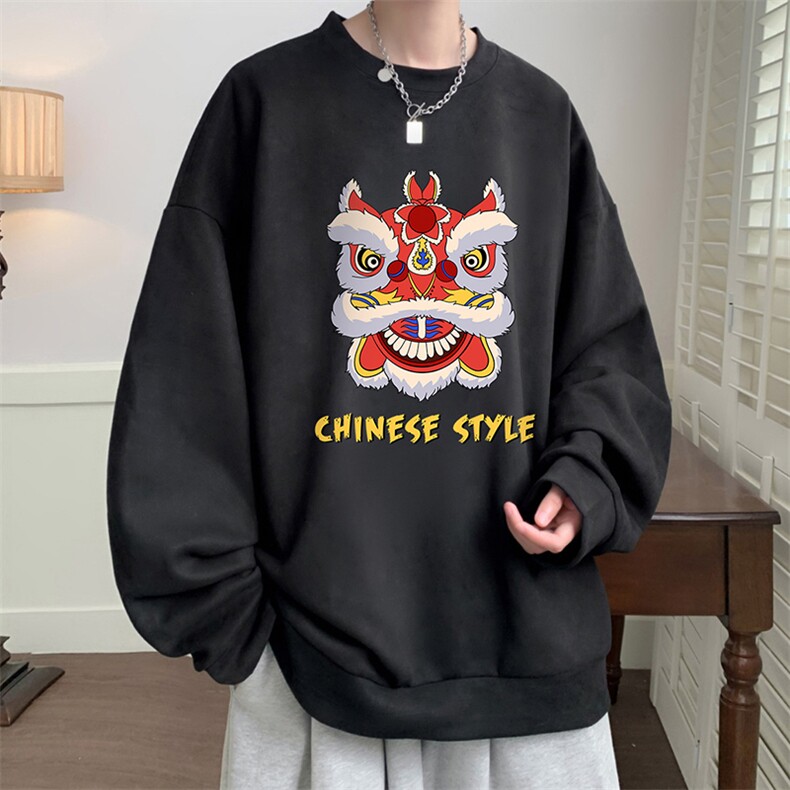 麂皮绒卫衣男大码重磅长袖t恤男JW81185-P35加绒款P45,男装卫衣,电商A040