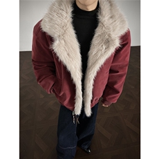 现货皮质座山雕棉服美式翻领毛毛重磅情侣外套A170-M915-TP112，男装棉衣，电商A170