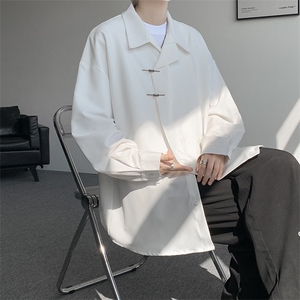 8XL-M 风新中式黑色翻领长袖衬衫男秋季休闲衬衣痞帅CS537P58图片