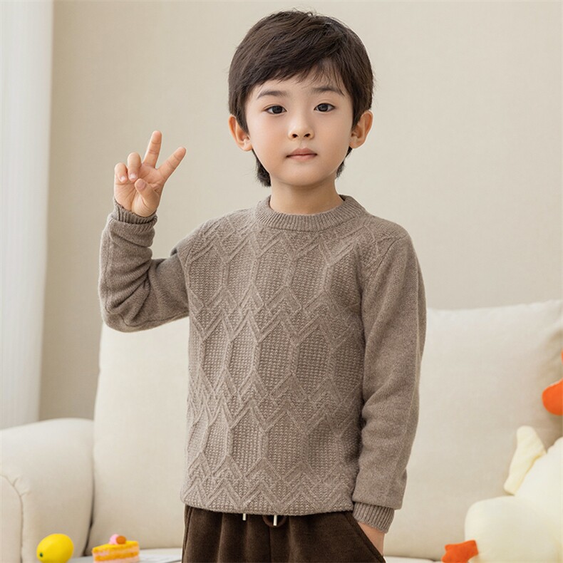 时尚儿童羊毛衫男童女童秋冬新款保暖加厚针织衫宝宝毛衣外套，童装儿童羊毛衫，冰晶童装