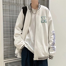 港风宽松双层刺绣夹克青少年立领拉链长袖W1059P62，男装夹克，星座1116-2