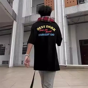万针全刺绣工艺抖音得物高品质260克重磅纯棉双纱美式高街短袖T恤图片