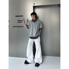 XZ1005-1-TTH434-P58小众设计感假两件短袖T恤翻领夏季POLO衫，男装Polo衫，星座1005-1