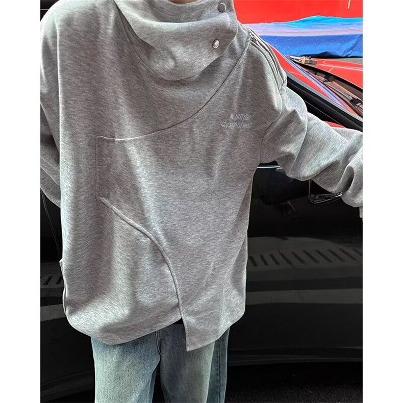 潮流潮宽松型青少年常规秋季不规则连帽卫衣男女套头休闲-W1212,男装卫衣,星座601-2