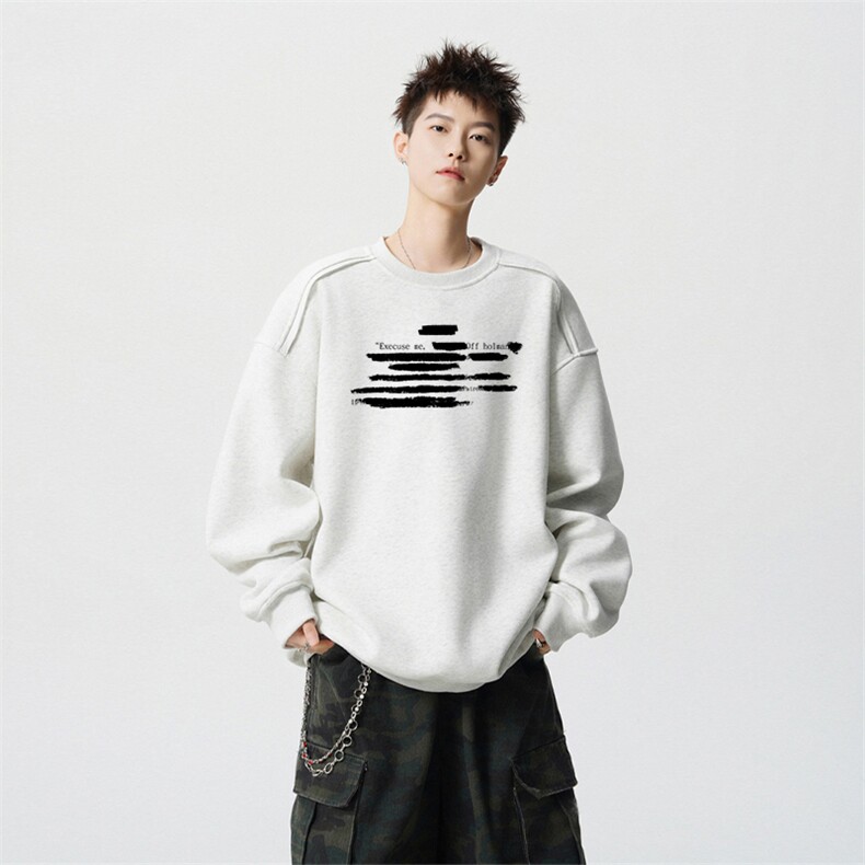 得物供货、重磅420克现货圆领卫衣宽松HD019-1-WY2618LL-P35，男装卫衣，电商019-1