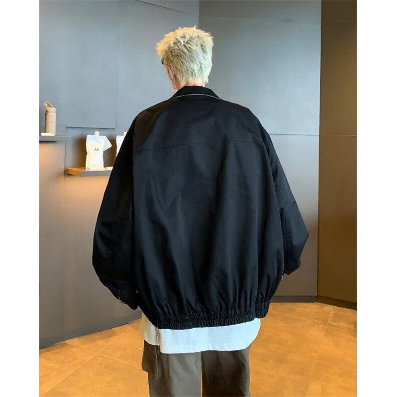 复古格纹肌理感宽松休闲两面穿夹克外套男开衫上衣服8509/P75,男装夹克,星座506