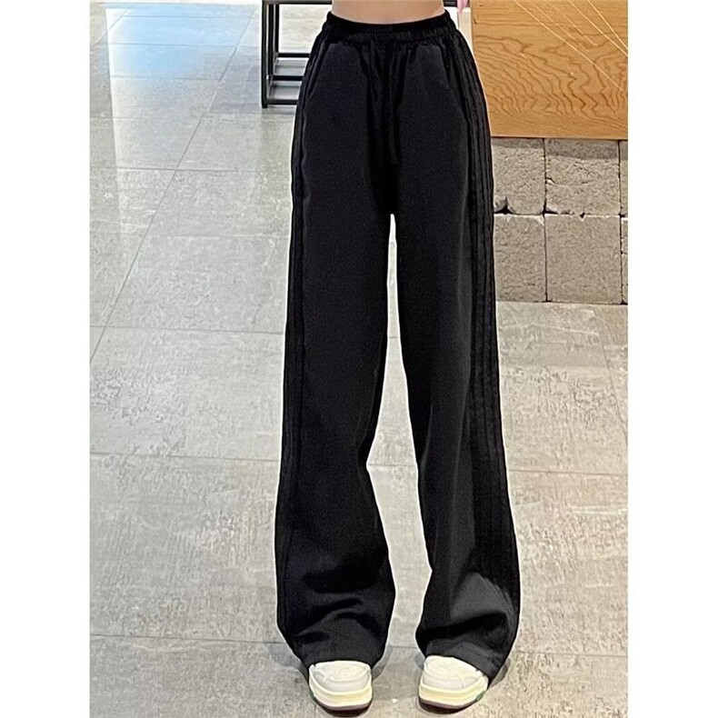 抽绳条纹休闲裤男女秋显瘦工装裤宽松阔腿裤长裤MKX27P37，男装工装外套，星座1013-5