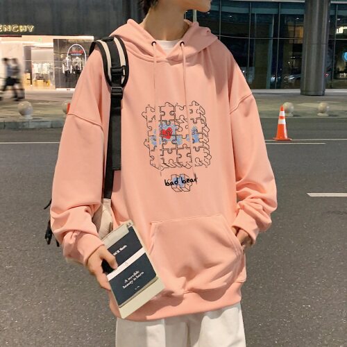 秋冬连帽套头卫衣男港风中性风大码宽松纯色厚1016-1WYM045P33，男装卫衣，星座1016-1（原电商B408-1）