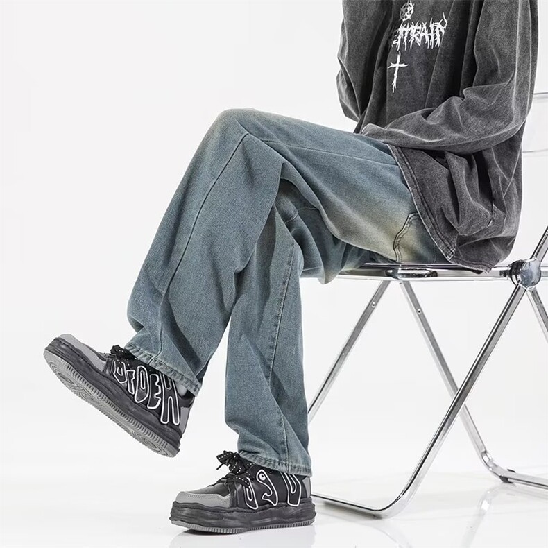 青春流行ins男直筒水洗牛仔裤XB32P40,男装牛仔裤,星座1116-2