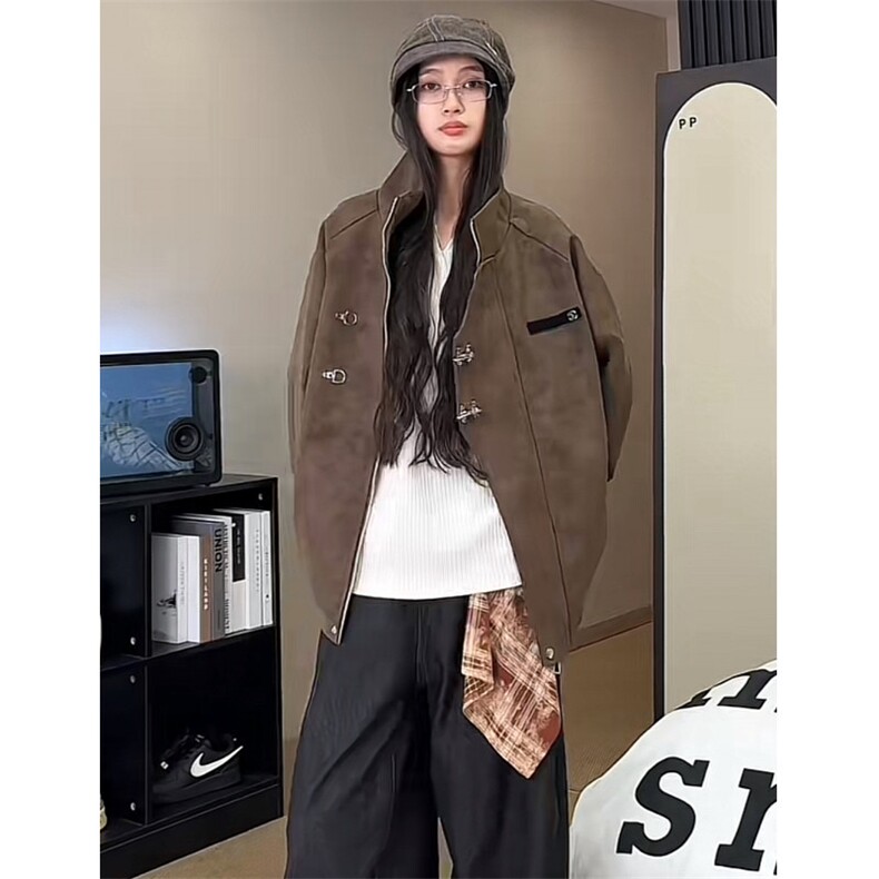 飞机扣PU皮外套男女春秋季宽松中性风痞帅皮衣夹克衫-Y5352,男装皮衣,星座601-1