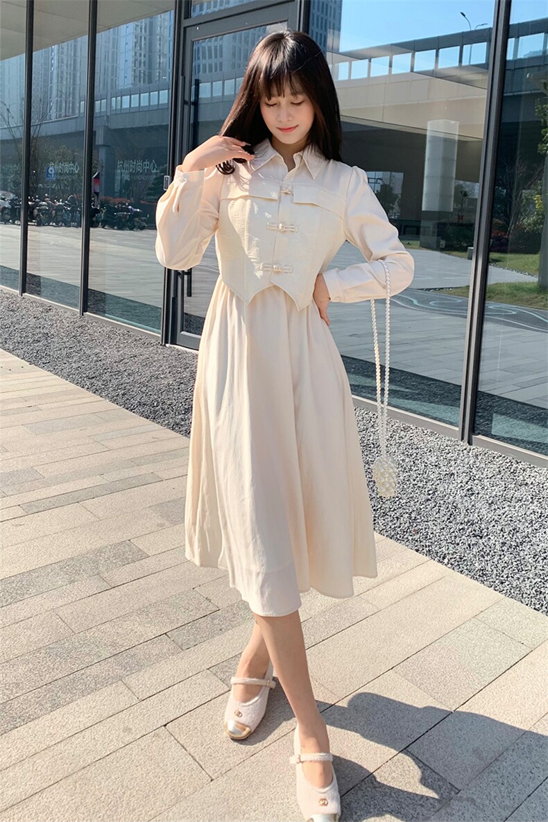 新中式国风粉色连衣裙女秋季2025年新款甜美减龄气质显瘦a字长裙,女装连衣裙,煊芮熙