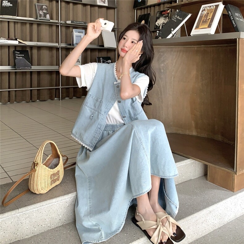 2025年夏季新款牛仔三件套2B72-6613-p155控245，女装套装/套裙，吉娜