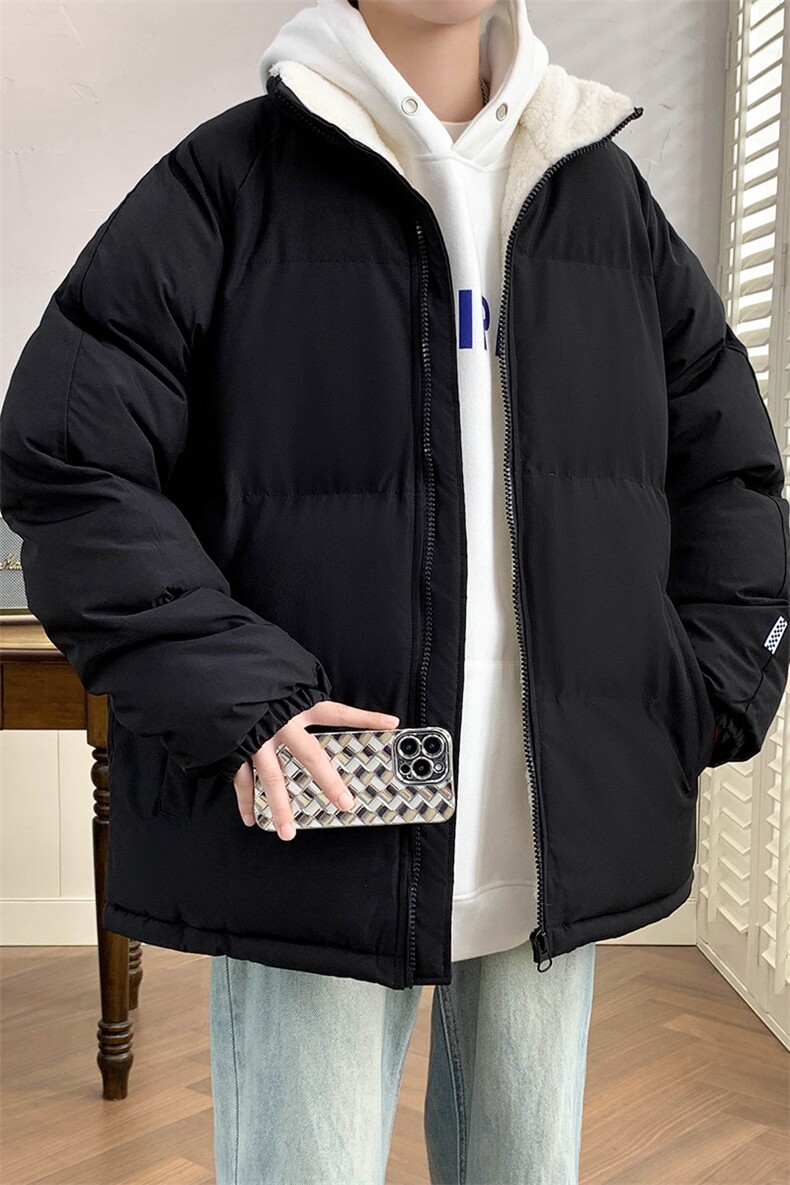 冬上新加棉加厚简约棉服青少年潮港风立领棉衣外套男女8801-P65,男装棉衣,电商A441-1