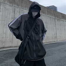 高街vib潮机能风工装防水功能面料连帽冲锋衣XZ906-2-H153-P85，男装夹克，星座910-6