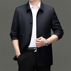 HY88603男士中长款羊毛精品行政夹克风衣外套商场品质，男装风衣，钱塘207-1